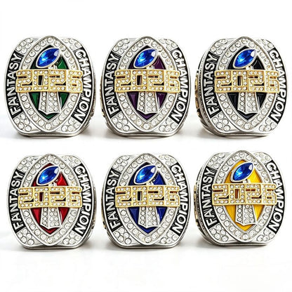 2026 Fantasy Football Championship Ring Replica- Colorful Enamel Front Design