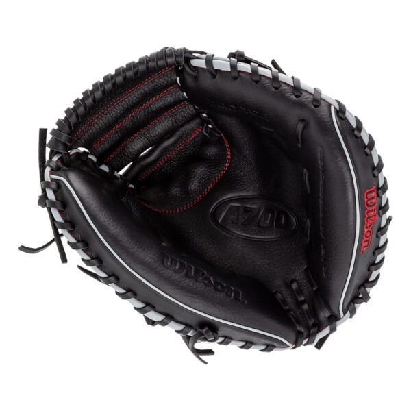 Wilson A700 Black/Silver/Red CM 32.50" Baseball Catcher's Mitt WBW101432325