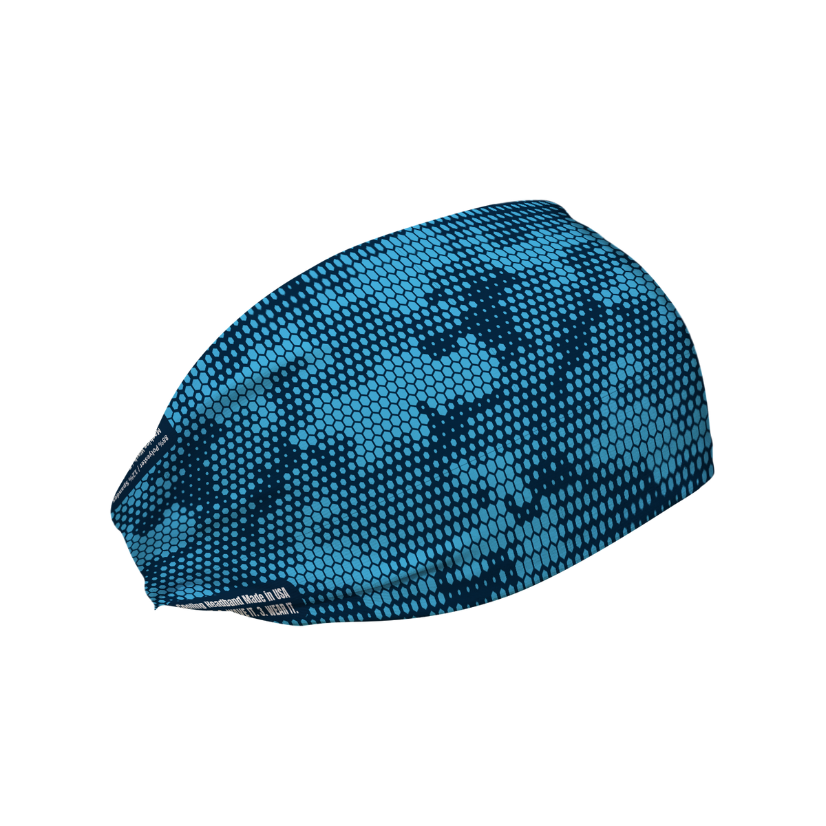 Cooling Headband: Hex Camo (Blue)