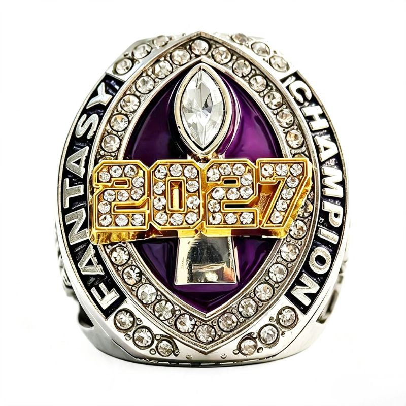 2027 Fantasy Football Championship Ring Replica – with Color Enamel Design