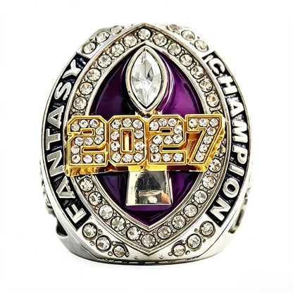 2027 Fantasy Football Championship Ring Replica – with Color Enamel Design