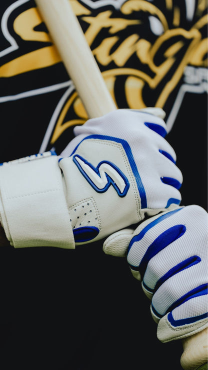 Winder Series Batting Gloves - Royal & White