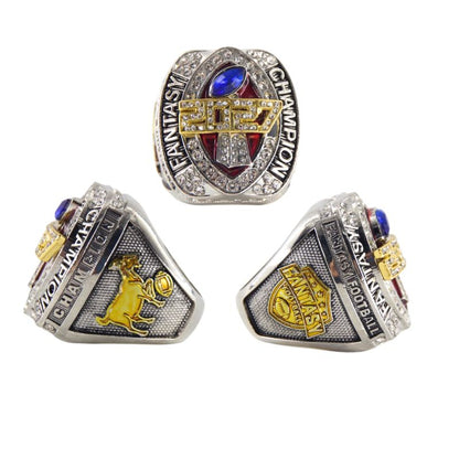 2027 Fantasy Football Championship Ring Replica – Ram Head Design with Color Enamel Details