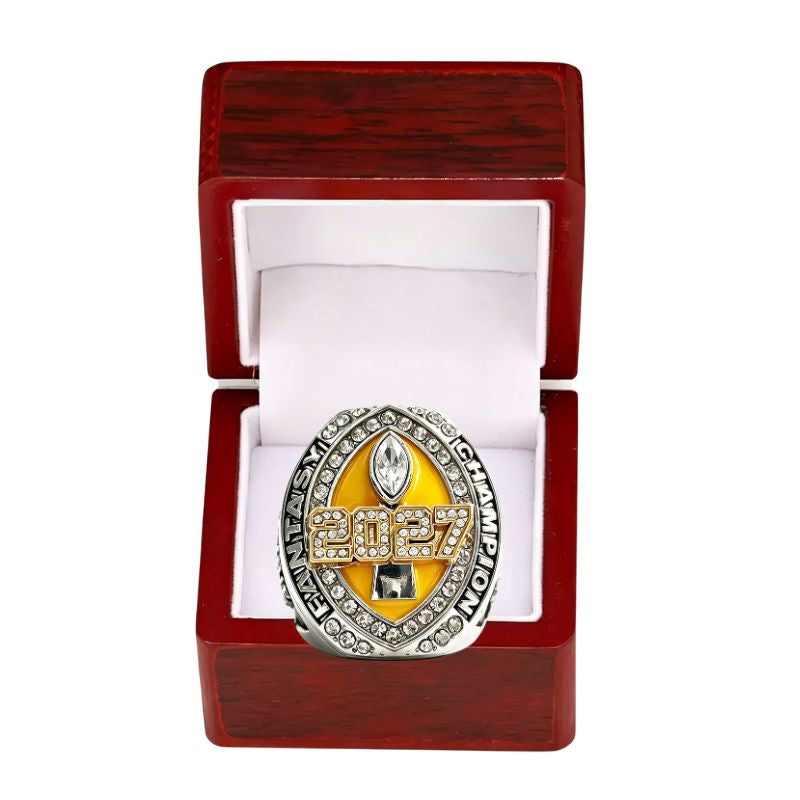 2027 Fantasy Football Championship Ring Replica – with Color Enamel Design