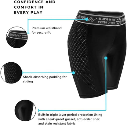 RIP-IT Period Protection Pro Softball Sliding Shorts