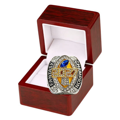 2027 Fantasy Football Championship Ring Replica – Ram Head Design with Color Enamel Details