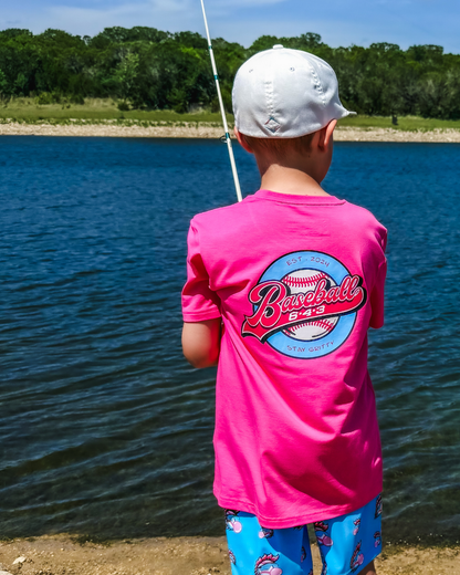 643 Circle Brand Youth Tee - Electric Pink V2