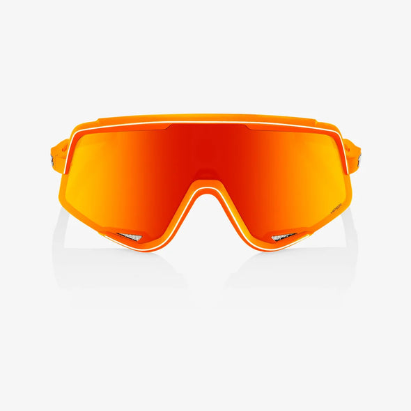 100% Glendale Sunglasses - Soft Tact Neon Orange / HiPER Red Multilayer Mirror Lens: 60011-00005