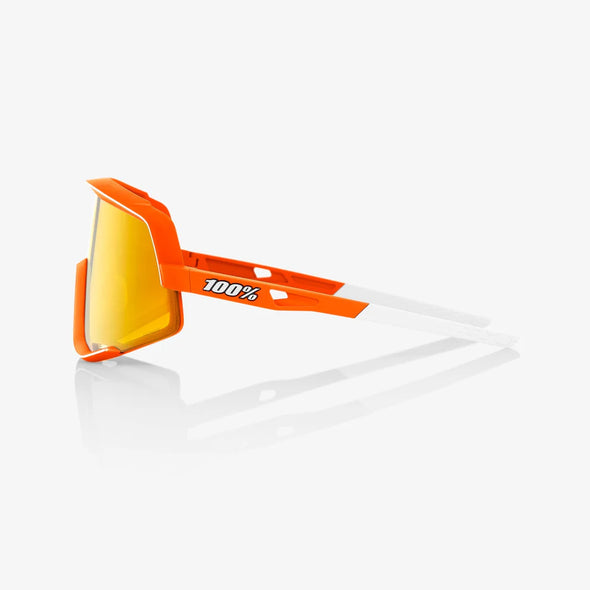 100% Glendale Sunglasses - Soft Tact Neon Orange / HiPER Red Multilayer Mirror Lens: 60011-00005
