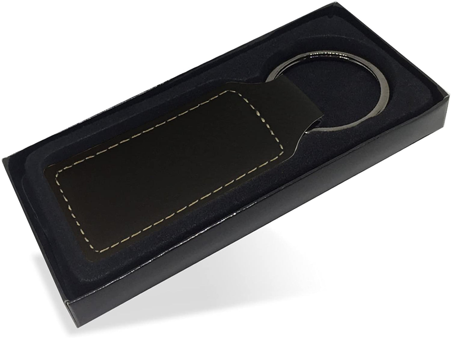 Faux Leather Rectangle Keychain, Baseball Coach, Personalized Engraving Included