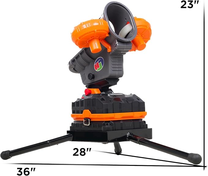 Furlihong 389BH Football Machine for Kids & Teens, Automatic & Manual Thrower, 3 Adjustable Angles, Left-Right Oscillation, Ideal for Catch & Pass Drills