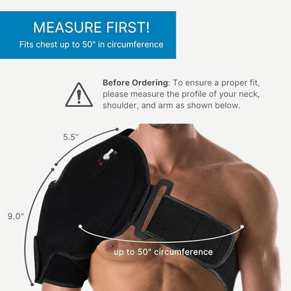 NatraCure Hot or Cold Therapy Shoulder Ice Pack Wrap, Shoulder Brace for Shoulder Pain Relief - (Heating Pad for Rotator Cuff Injuries, Surgery, Gym Injuries, Baseball, Pitching Injuries) - 6032