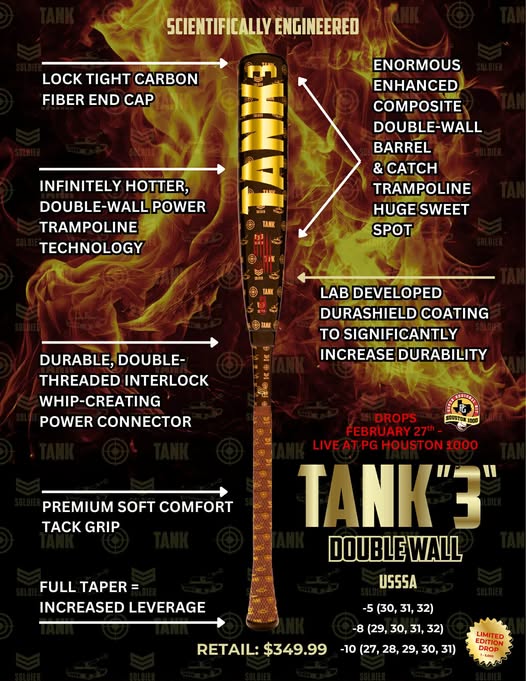 Soldier Sports TANK 3 -8 USSSA Baseball Bat