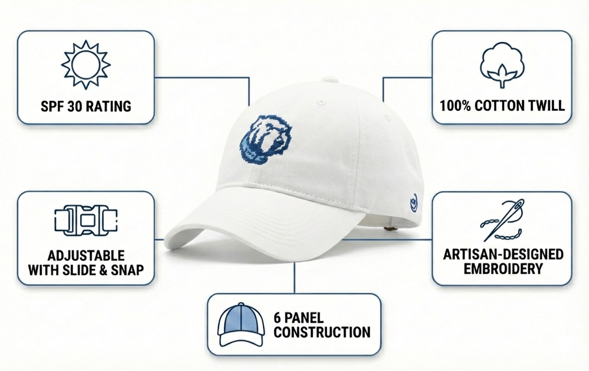 Citadel Bulldog Mascot Twill Embroidered Brim Hat Cap