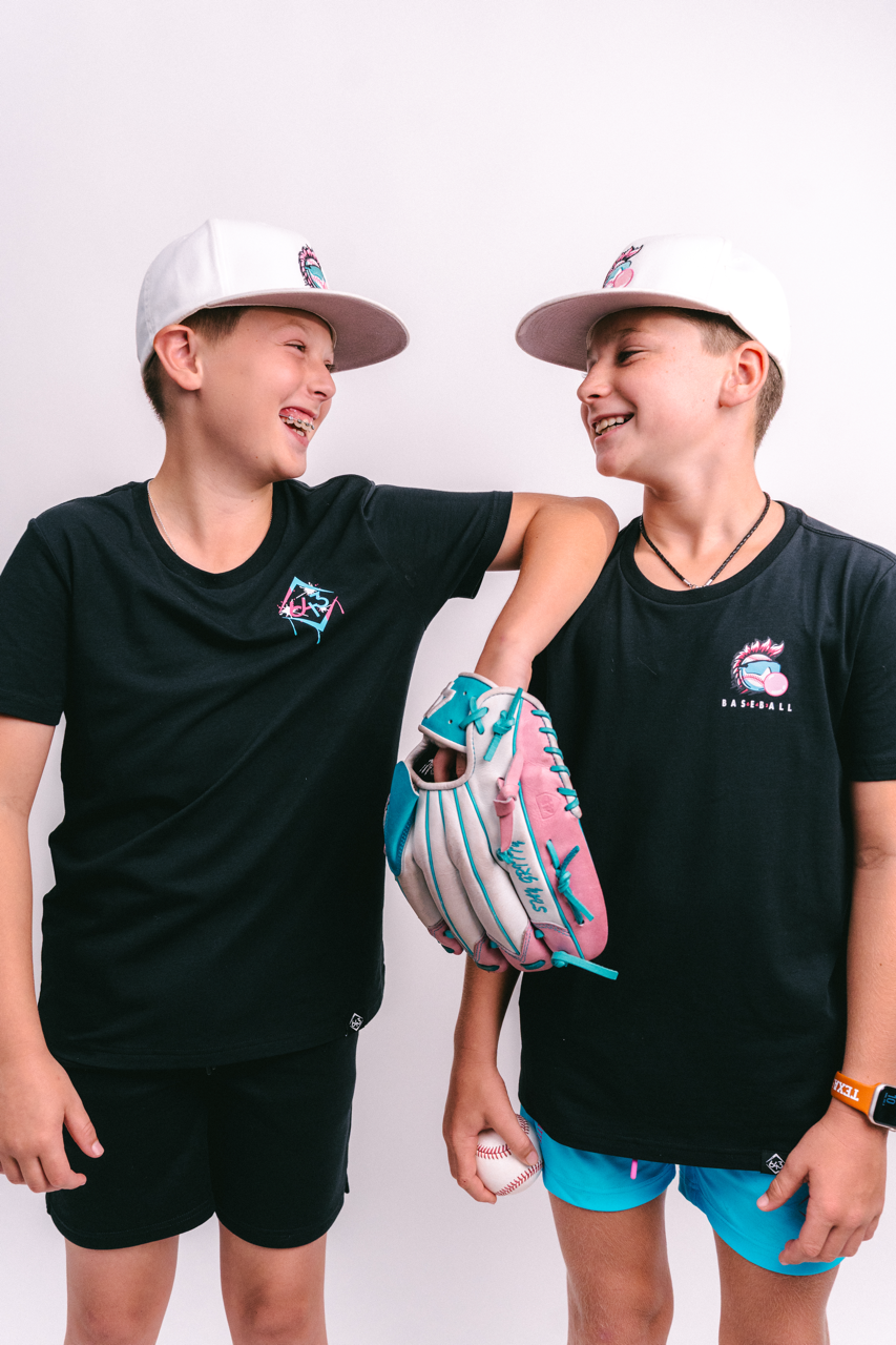 Doubles & Bubbles Youth Tee - Black V2