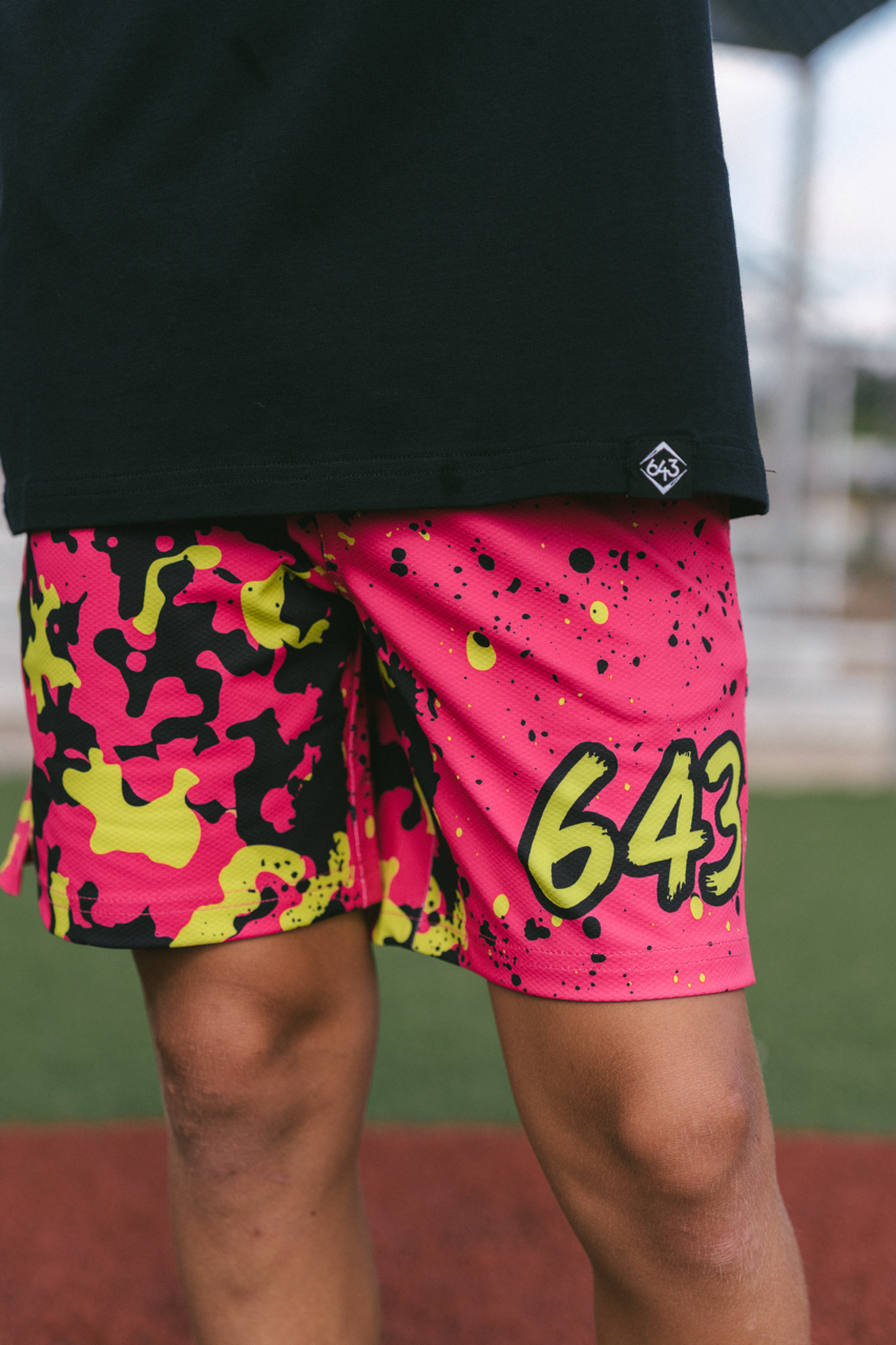 Party Time Youth Mesh Shorts - Pink V2