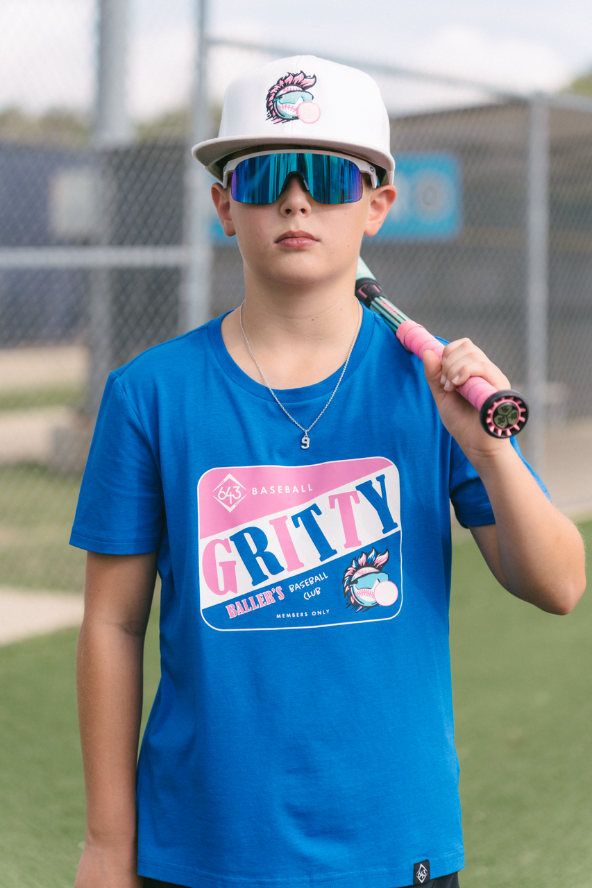Gritty Vintage Youth Tee - Blue V2