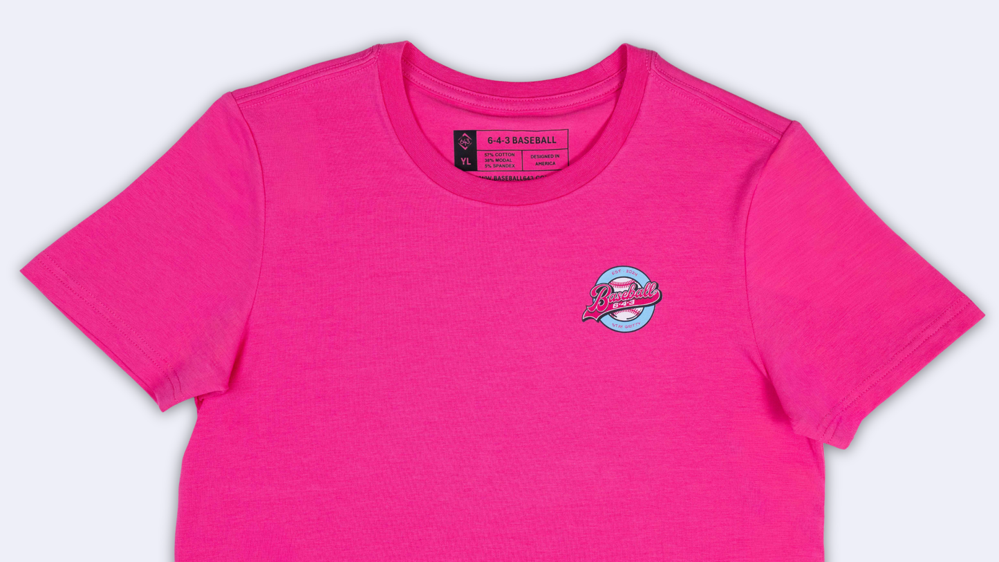 643 Circle Brand Youth Tee - Electric Pink V2