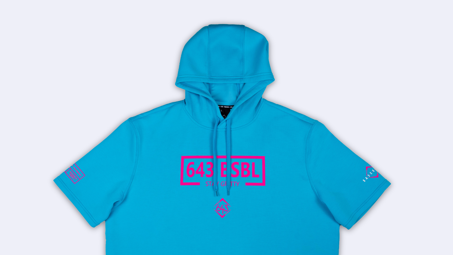 Short-Sleeve Hoodie - 643 Box Electric Blue V2