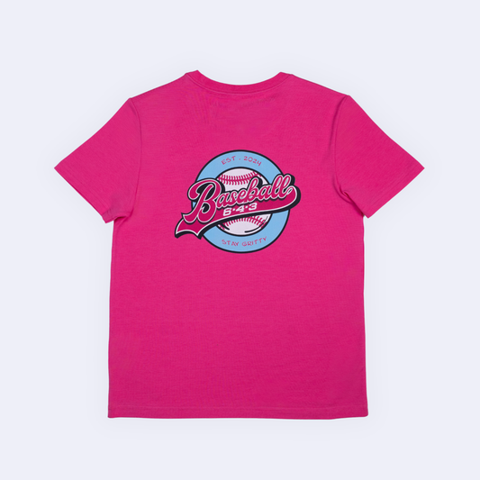 643 Circle Brand Youth Tee - Electric Pink V2
