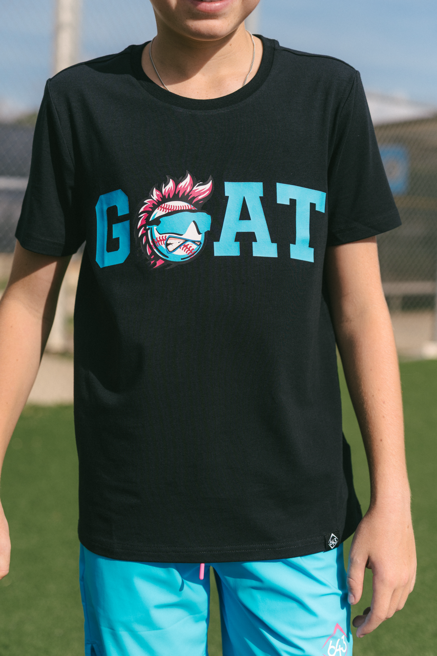 GOAT Youth Tee - Black/Blue V2