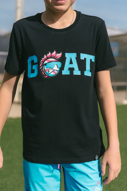 GOAT Youth Tee - Black/Blue V2