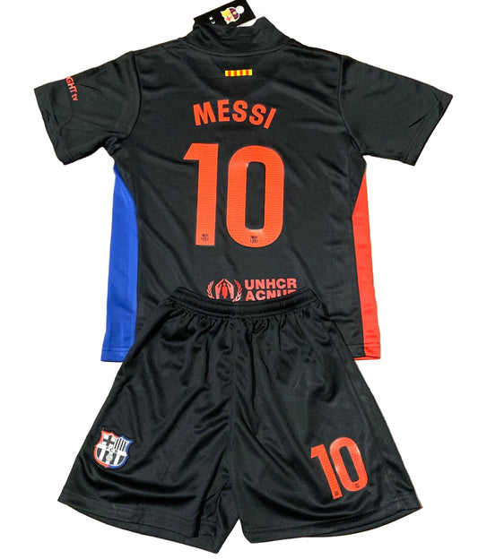 Lionel Messi Away Black Barcelona Soccer Jersey Kids Toddler & Youth Sizes