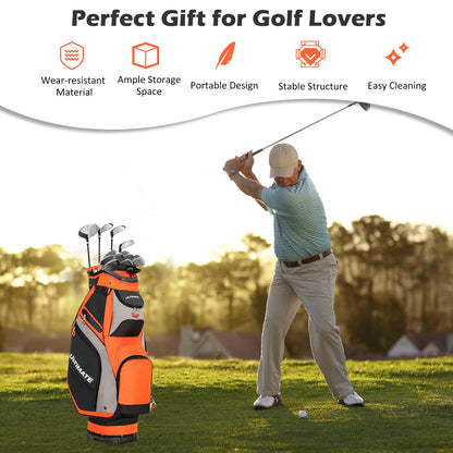 10.5 Inch Golf Stand Bag with 14 Way Dividers and 7 Zippered Pockets