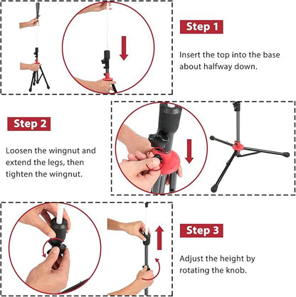 McHom Baseball & Softball Batting Tee - Hitting Travel Tee | Adjustable Height | Portable & Collapsible | Tripod Base