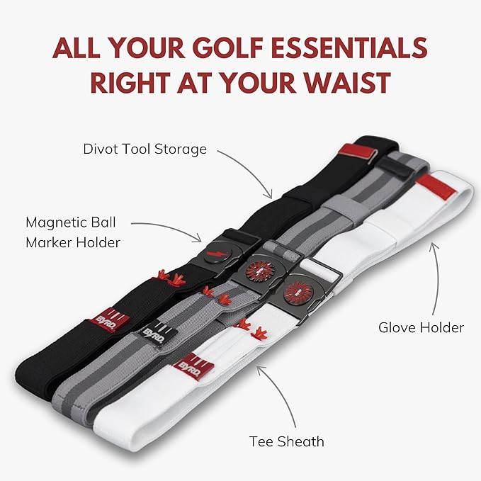 THE BYRD GOLF BELT - Blue/Red Stripe