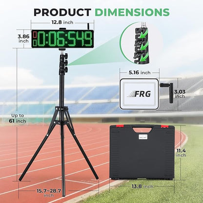 Powered Wireless Laser Timer for Sprints with High Stand, Laser Sprint Timer System, Race Clock with Tripod for Speed Training/Lap/Track Field/Football/Bike/Motorcycle