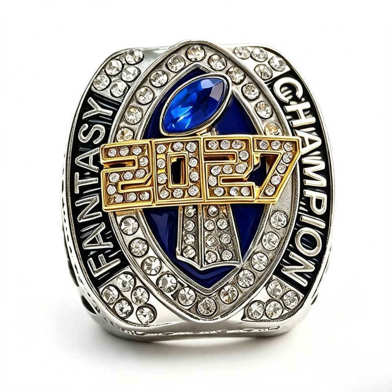 2027 Fantasy Football Championship Ring Replica – Ram Head Design with Color Enamel Details
