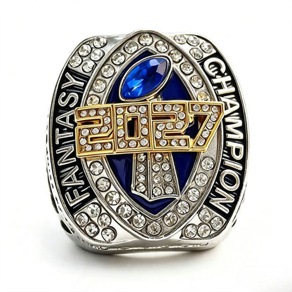2027 Fantasy Football Championship Ring Replica – Ram Head Design with Color Enamel Details
