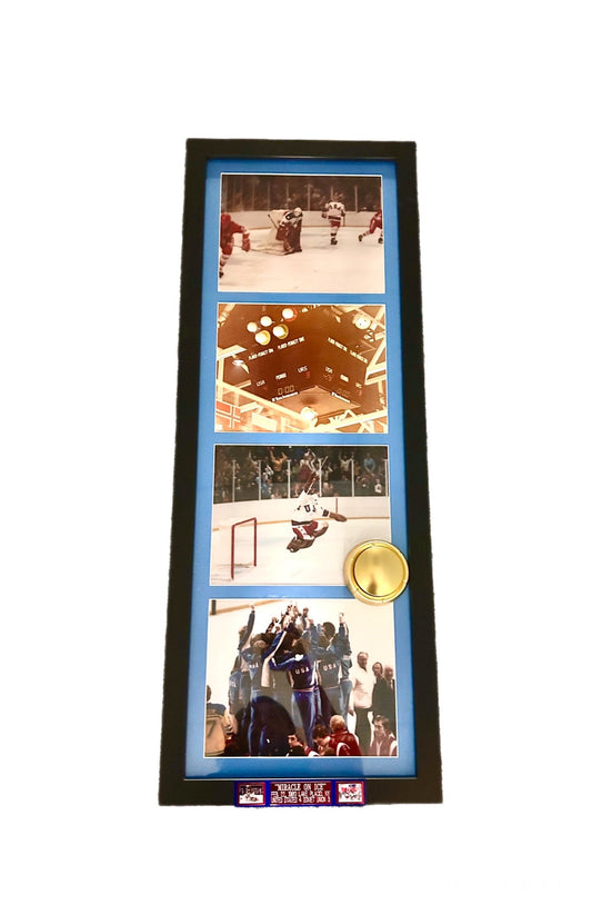 Official Miracle on Ice 4- 8 x 10 Picture Frame with last 30 seconds of the Game Voice Chip. NIB