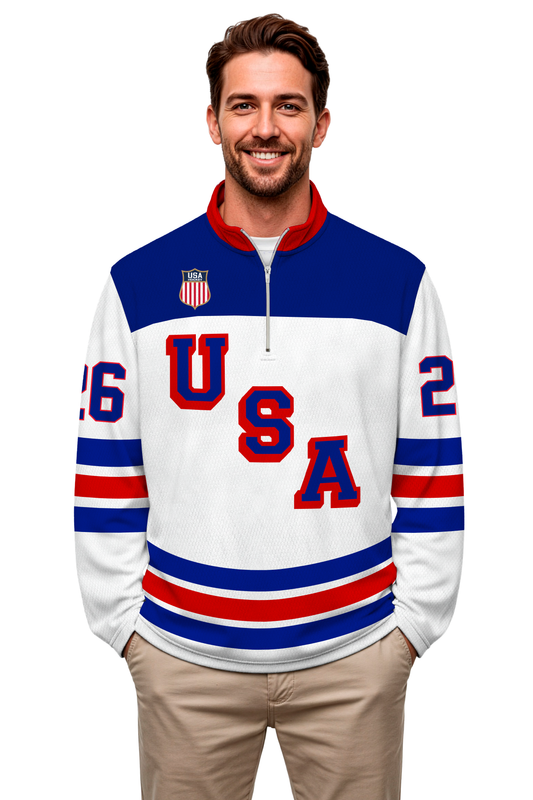 USA Hockey 2026 Replica Lightweight White 1/4 Zip Pullover- Some sizes will ship by 02/28/26