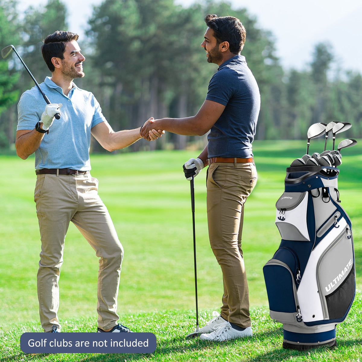10.5 Inch Golf Stand Bag with 14 Way Dividers and 7 Zippered Pockets
