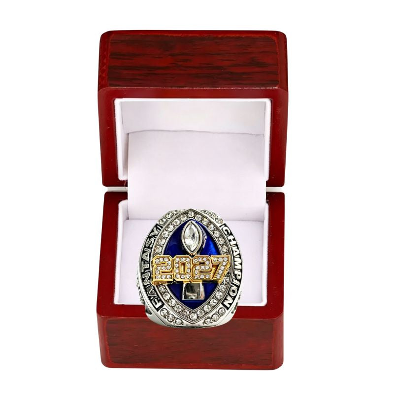 2027 Fantasy Football Championship Ring Replica – with Color Enamel Design