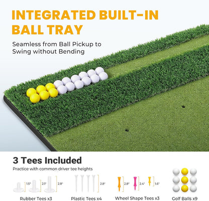 SwingRex 5x4FT Golf Practice Mat with Balls, Tees for Indoor & Outdoor Training