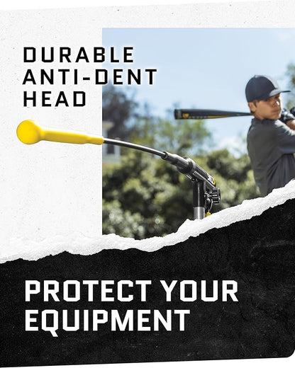 SKLZ Hurricane Batting Swing Trainer for Baseball & Softball - Durable Swing Arm - 4 Power Band System - High-Visibility, Anti-Dent Target Ball Head - Screw-in Base Legs, Metal Stakes & Carry Bag