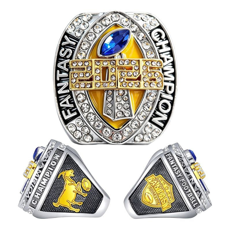 2026 Fantasy Football Championship Ring Replica- Colorful Enamel Front Design