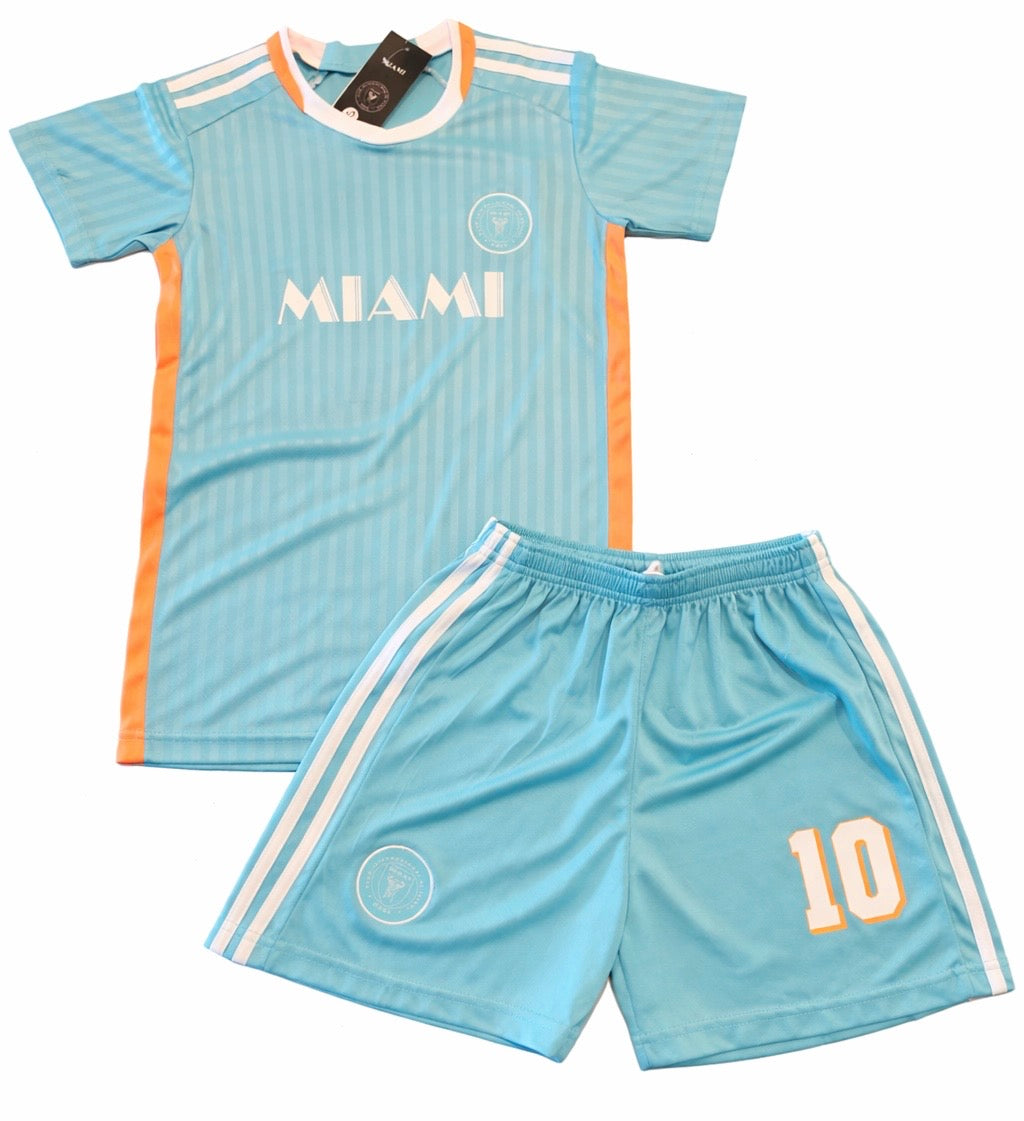 Lionel Messi Inter Miami Kids 3rd 2024/25 Soccer Jersey Kit