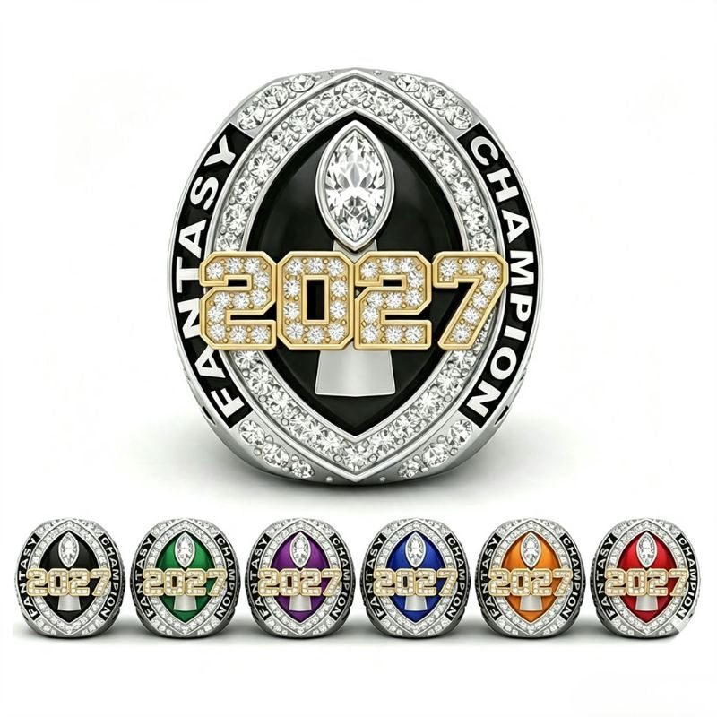 2027 Fantasy Football Championship Ring Replica – with Color Enamel Design