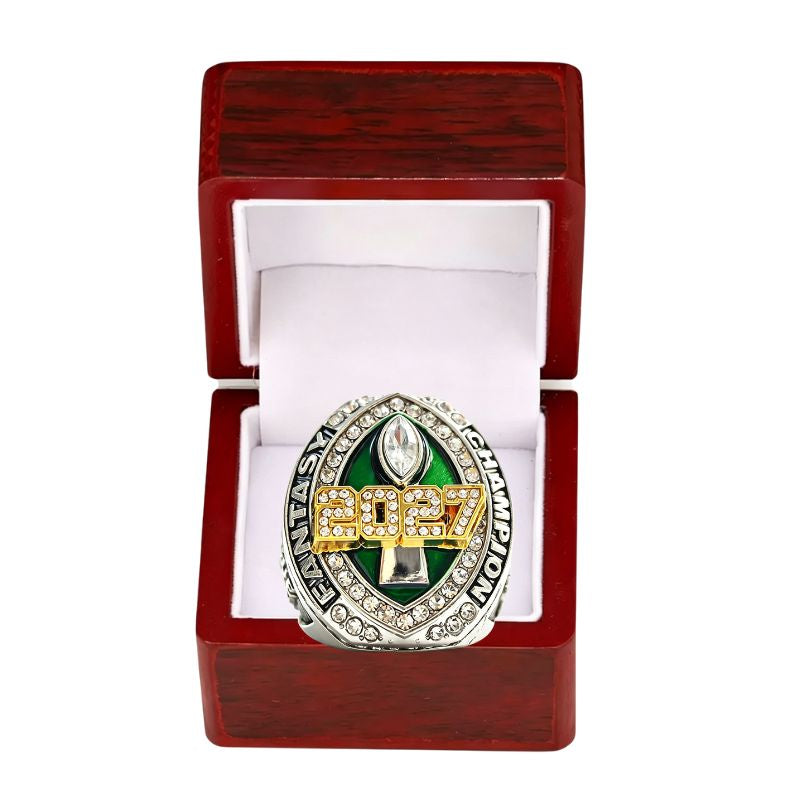 2027 Fantasy Football Championship Ring Replica – with Color Enamel Design