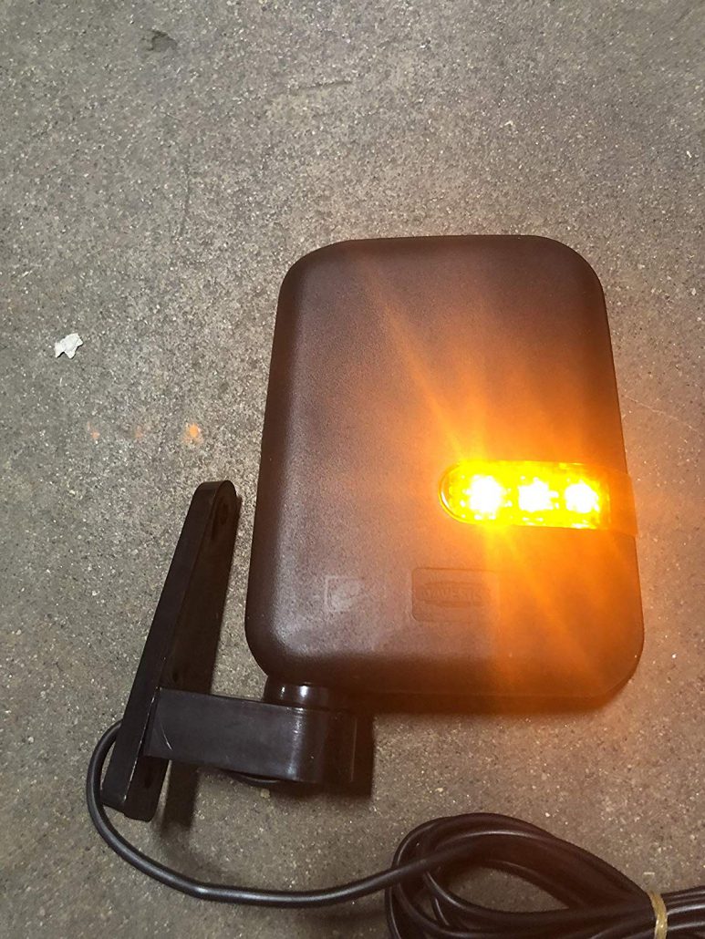 Low Speed Living Golf Cart LED Side View Mirror Set w/ Integrated Turn Signals - Metal Brackets