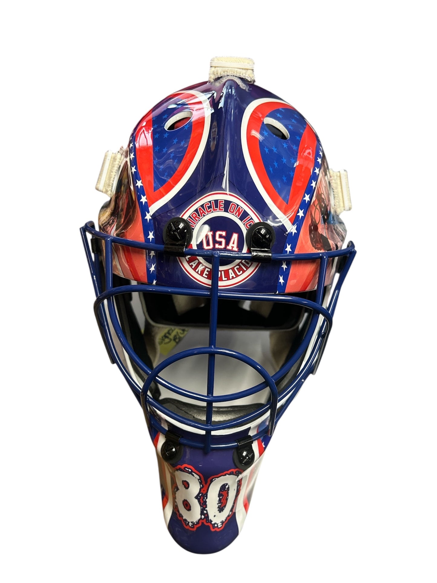 Jack O'Callahan Signed USA Hockey Miracle on Ice 1980 Blue Full Size Goalie Mask