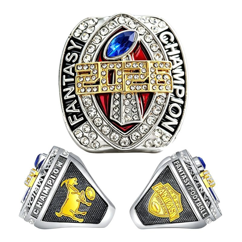 2026 Fantasy Football Championship Ring Replica- Colorful Enamel Front Design