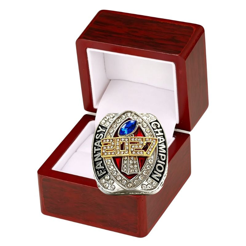 2027 Fantasy Football Championship Ring Replica – Ram Head Design with Color Enamel Details
