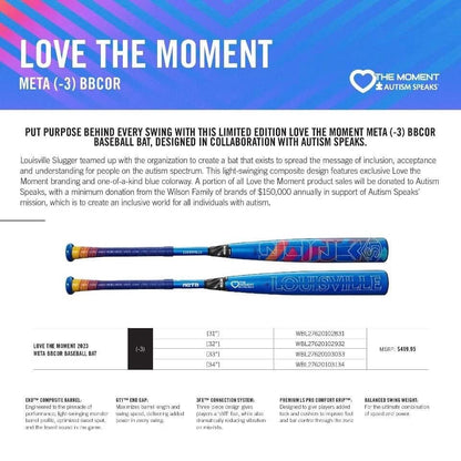 Louisville Slugger 2024 Meta LTM Autism Speaks BBCOR Baseball Bat