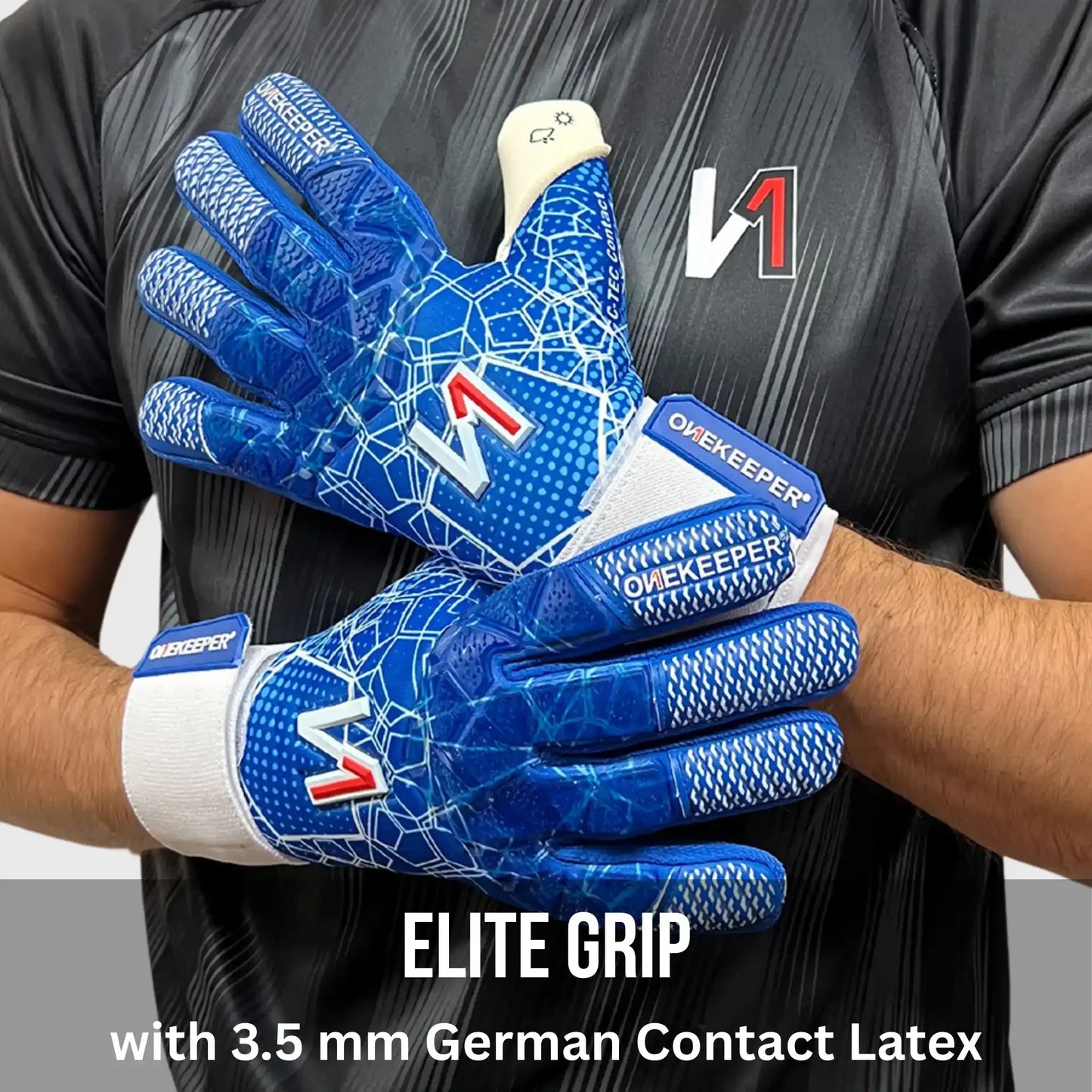 C-TEC Blue and White with Thin Neoprene Backhand for Cold Weather