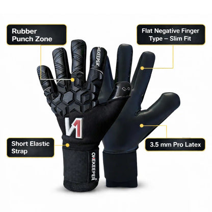 ACE All Black Goalkeeper Gloves